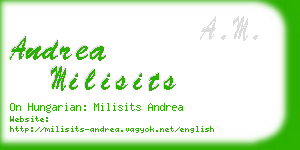 andrea milisits business card